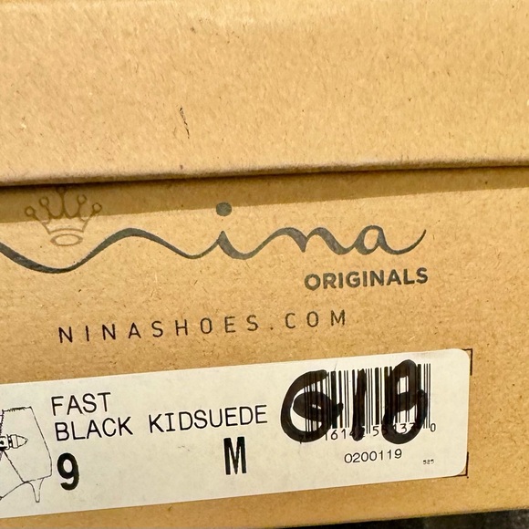 🆕NINA ORIGINALS FAST BLACK KIDSEUDE BOOTIE WITH WORKING GOLD SIDE BUCKLES